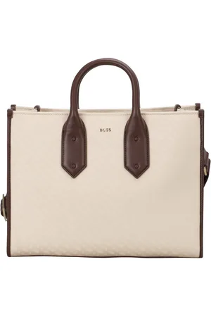 HUGO BOSS Monogram-Twill Faux Fur Tote BagUn an