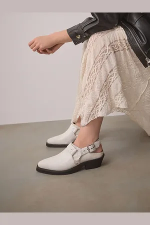 Next Forever Comfort Leather Point Toe Hardware Western Slingback Chaussures