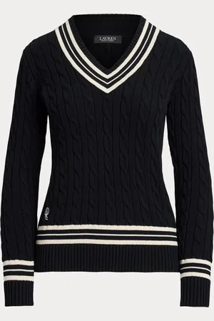Ralph Lauren Meren V-Neck Cricket Logo Cable Knit JumperPetit