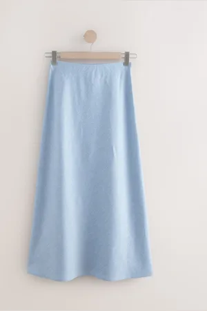 Next Lin Rich Chambray texturé Mi-long Jupes40tall