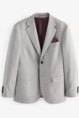 Next Coupe ajustée Signature Tollegno Italian Wool Textured Costume Veste46 Long (UK 36 L)