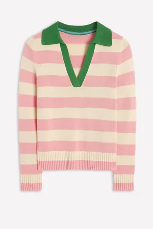 Boden Sasha 100% Cotton Striped Henley Jumperxsmall