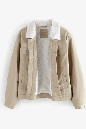 Next Veste camionneur en jean à col en peau lainéeM