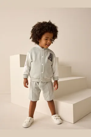Next Ensemble en jersey Letterman et short à plis nervurés (3mois-7ans)8692cm