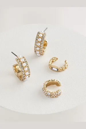 Next Sparkle Hoop Earrings And Ear Cuffs Packun