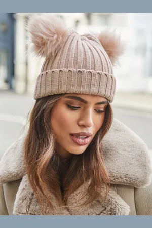 Lipsy London Bonnet cosy côtelé à double pompon ChapeauxUn an