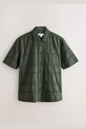 Next 100% Cotton Textured Check Short Sleeve ShirtGrand