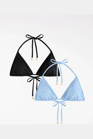 Friends Like These Triangle Tie Side Bikini Top With Shell Trim