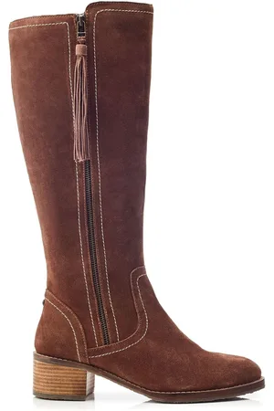 Moda In Pelle Rodell Bottes marron zippées sur le côté épais