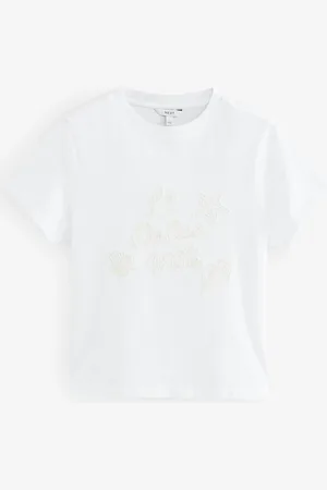 Next T-shirt orné de perles 100% coton40
