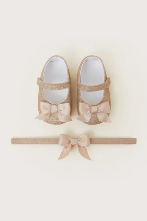 Monsoon Baby Glitter Bow Booties and Headband Set7480cm