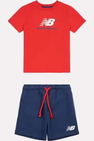 New Balance Kids Colourblock Jersey 100% Cotton T-Shirt & Shorts Set98104cm