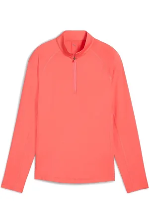 PUMA Haut de golf You-V uni à col zippé pour femmeMédium