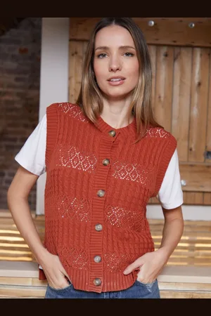 Threadbare Gilet boutonné en maille pointelle42