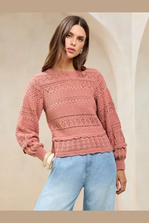 Lipsy London Crochet Pretty Stitch Pointelle Detail Knit Jumper34