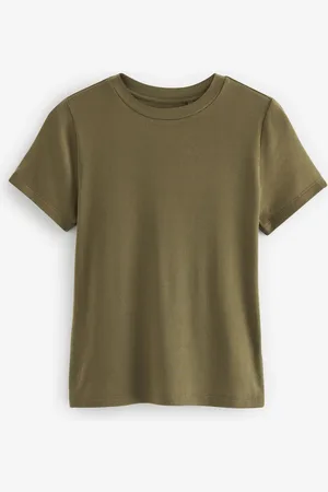 Next T-shirt doux côtelé à manches courtes avec TENCEL LyocellL