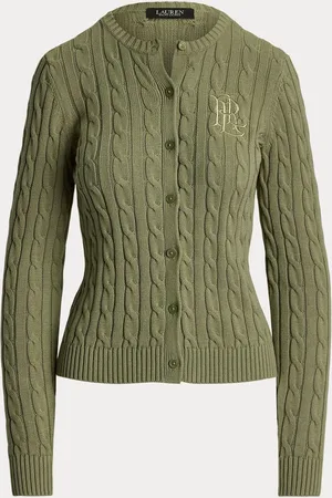 Ralph Lauren Cardigan Ralhan en maille torsadée avec logo écussonlarge