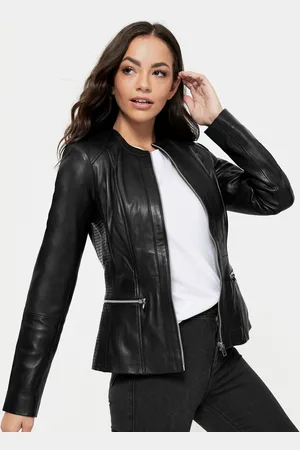 Urban Code Veste en cuir sans col 40