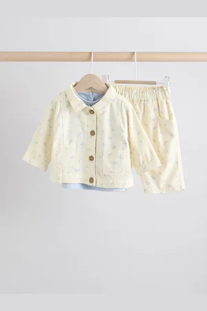 Next Print Baby Long Sleeve 100% Cotton Bodysuit Denim Jacket & Trousers 3 Piece Set (0mths-2yrs)12 - Mois 18 (80 - 86cm)