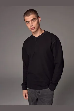 Next Textured Long Sleeve Grandad 100% Cotton T-ShirtXS