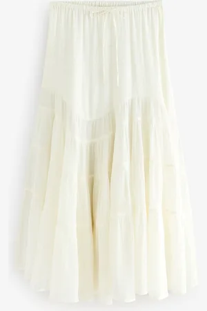 Next 100% Coton Bohème Tiered Mi-long Jupesxsmall