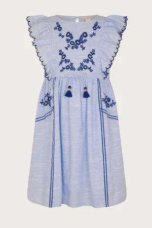 Monsoon Floral Embroidered Frilly Dress7 ans