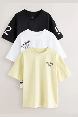 Next Relaxed Fit Graphic Print Short Sleeve 100% Cotton T-Shirts 3 Pack (3-16yrs)104110cm