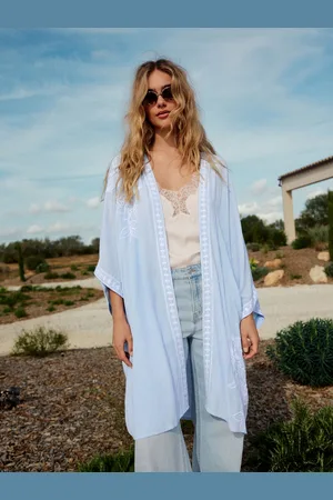 Next Vêtement de teinte kimono brodé longMédium