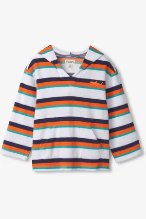 Hatley Aqua Stripes Terry Pull Over Hoodie110116cm