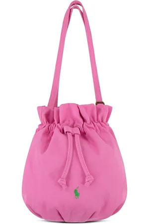 Ralph Lauren Pink 100% Cotton Logo Shoulder Bagun