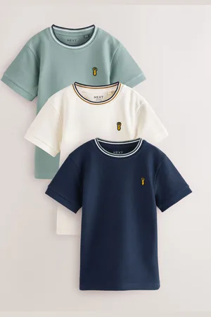 Next 100% coton Manches courtes T-shirt texturé 3 Lot (3-16ans)15 ans (170cm)