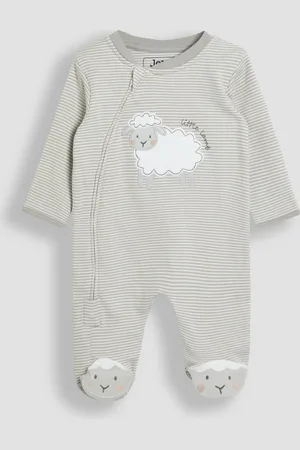 JoJo Maman Bébé 100% Cotton Footed Appliqué Zip Sleepsuit6268cm