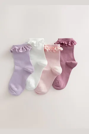 Next Lot de 4 paires de chaussettes à volants et volants en coton majoritaireUK 0 - 2.5 Jnr