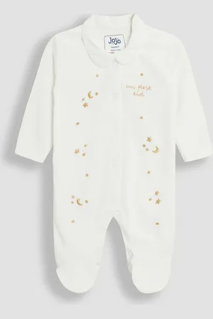 JoJo Maman Bébé 100% Cotton Embroidered Eid Sleepsuit6874cm