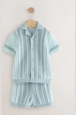 Next Ensemble Chemises et shorts Manches courtes en tricot crocheté (3mths-10yrs)110116cm