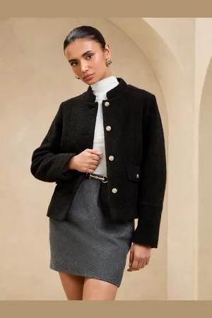 Lipsy London Brushed Textured Short Swing Bomber Jacket42