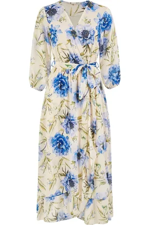 Yumi Vintage Fleuri Wrap Peignoir mi-long avec volants38