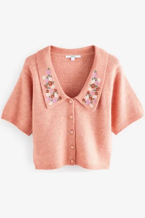 Next Fleuri Brodé Manches courtes Collé CardiganM Reg