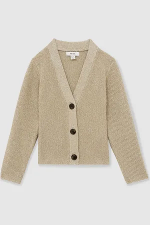 Reiss Mika Metallic-Knit V-Neck Cardigan10 - 11 ans (140 - 146cm)
