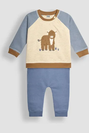 JoJo Maman Bébé Ensemble Bébé Sweat-shirt & Jogger Cow6 - Mois 12 (68 - 80cm)