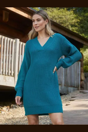Threadbare Robe pull en maille à col en V38