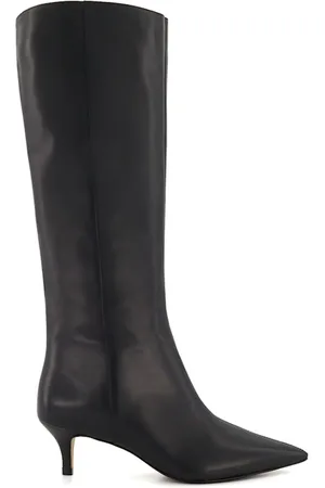 Dune Bottes lisses à talon chaton pointues jusqu