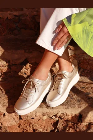 Linzi Jersey Lace Up Flatform Trainerseu41