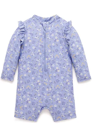 Purebaby Floral Long Sleeve Swim Sunsuit98104cm