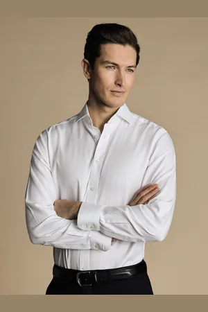 Charles Tyrwhitt Coupe ajustée Chemise non repassée à chevrons 100% coton14.5/33