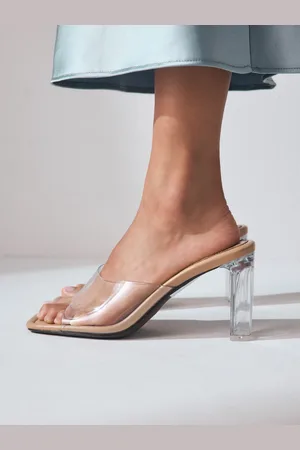 Next Forever Comfort Square Toe Perspex Block Heel Muleseu38