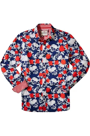 Joe Browns Rose Skull Print Long Sleeve 100% Cotton Shirtxlarge
