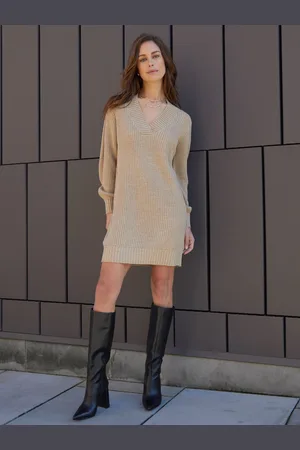 Threadbare Robe pull en maille à col en V38