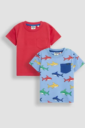 JoJo Maman Bébé 2-Pack Printed & Plain T-Shirts8692cm