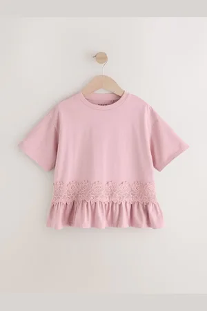 Next Lace Frill Hem 100% Cotton T-Shirt (3-16yrs)158164cm